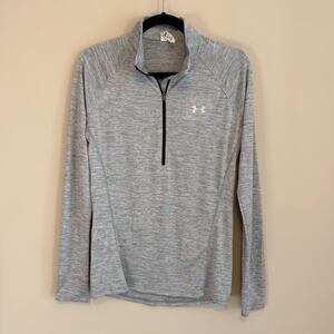 Under Armour Heatgear Women's Gray Loose Fit 1/4 Zip Long Sleeve Tee Shirts M